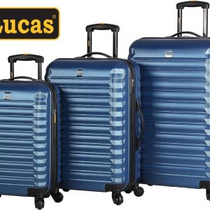 Lucas ABS Hard-Case-3-Piece Rolling Suitcase Set