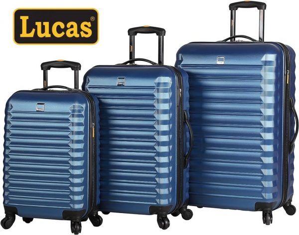 Lucas ABS Hard-Case-3-Piece Rolling Suitcase Set